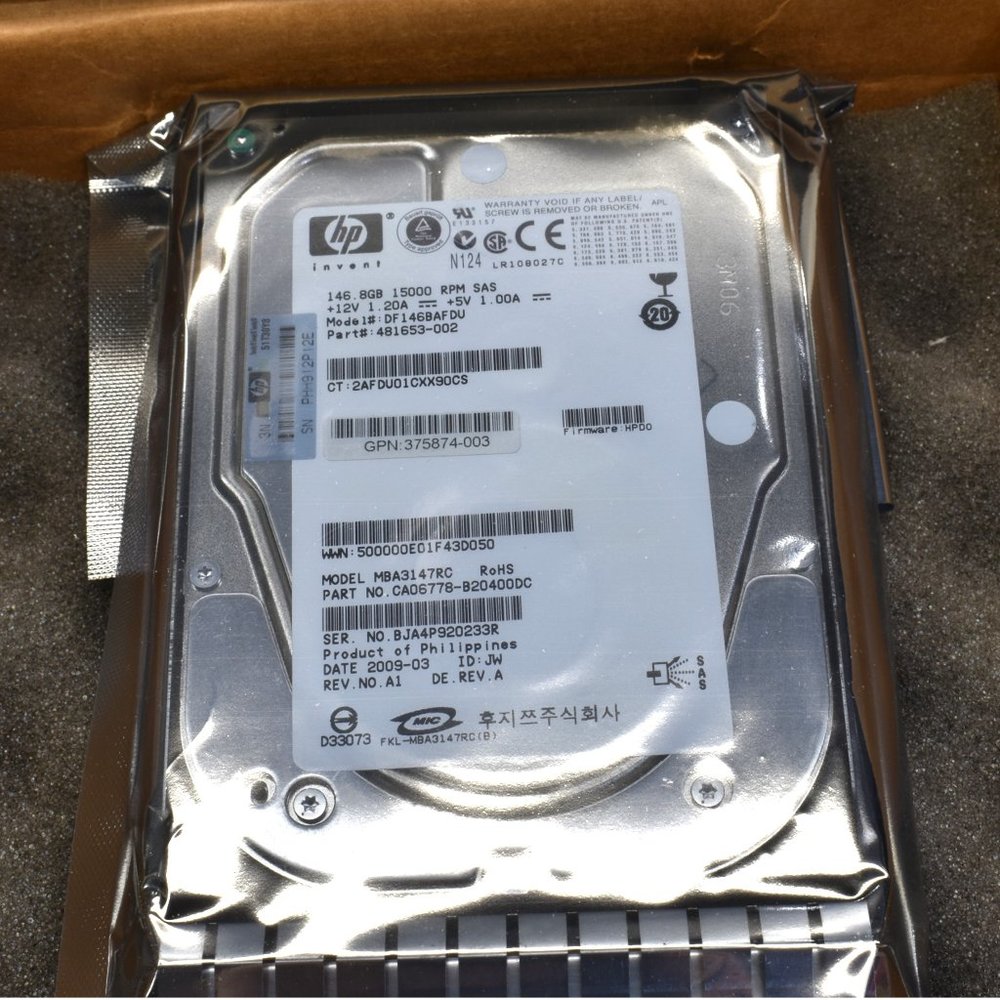 HPQ 146GB 15000 RPM SAS HS Hard Drive 3.5" Internal Brand New